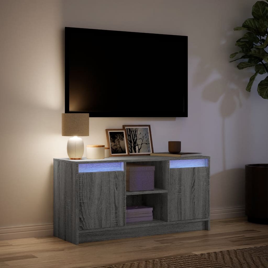 TV-Møbel Sonoma Grå TV-benk med LED 100x34x50 cm