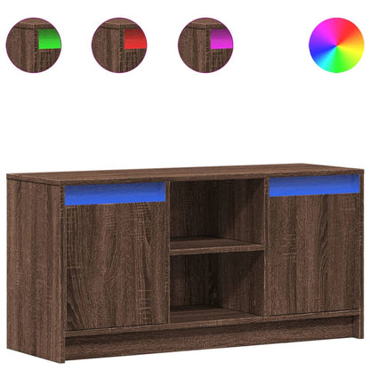 TV-Møbel Brun Eik TV-benk med LED 100x34x50 cm