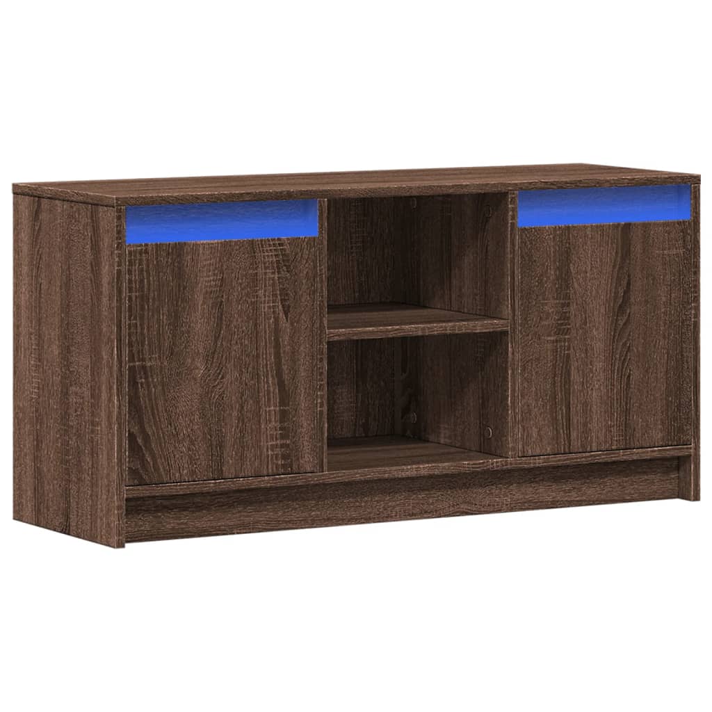 TV-Møbel Brun Eik TV-benk med LED 100x34x50 cm