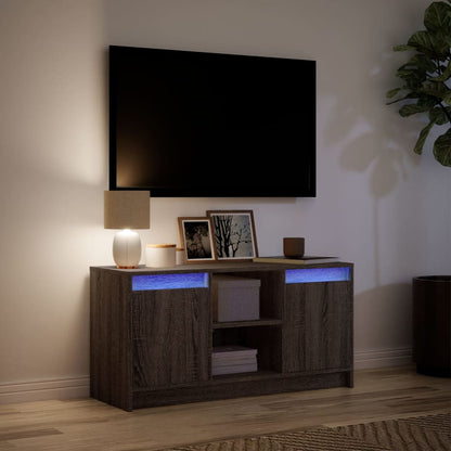 TV-Møbel Brun Eik TV-benk med LED 100x34x50 cm