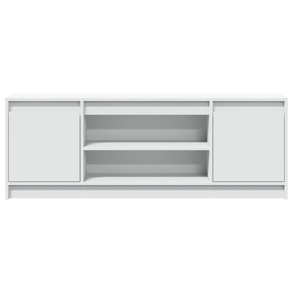 TV-Møbel Hvit TV-benk med LED 139,5x34x50 cm