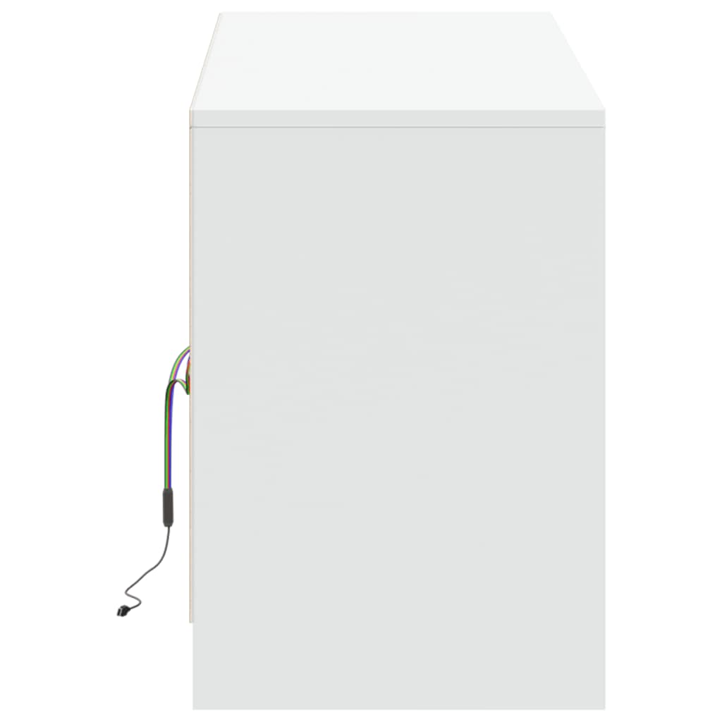 TV-Møbel Hvit TV-benk med LED 139,5x34x50 cm