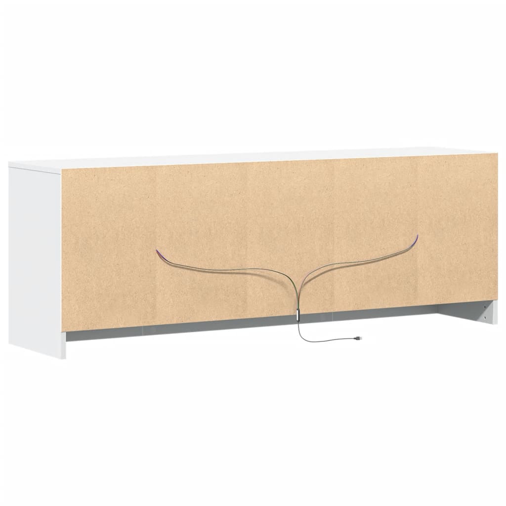 TV-Møbel Hvit TV-benk med LED 139,5x34x50 cm