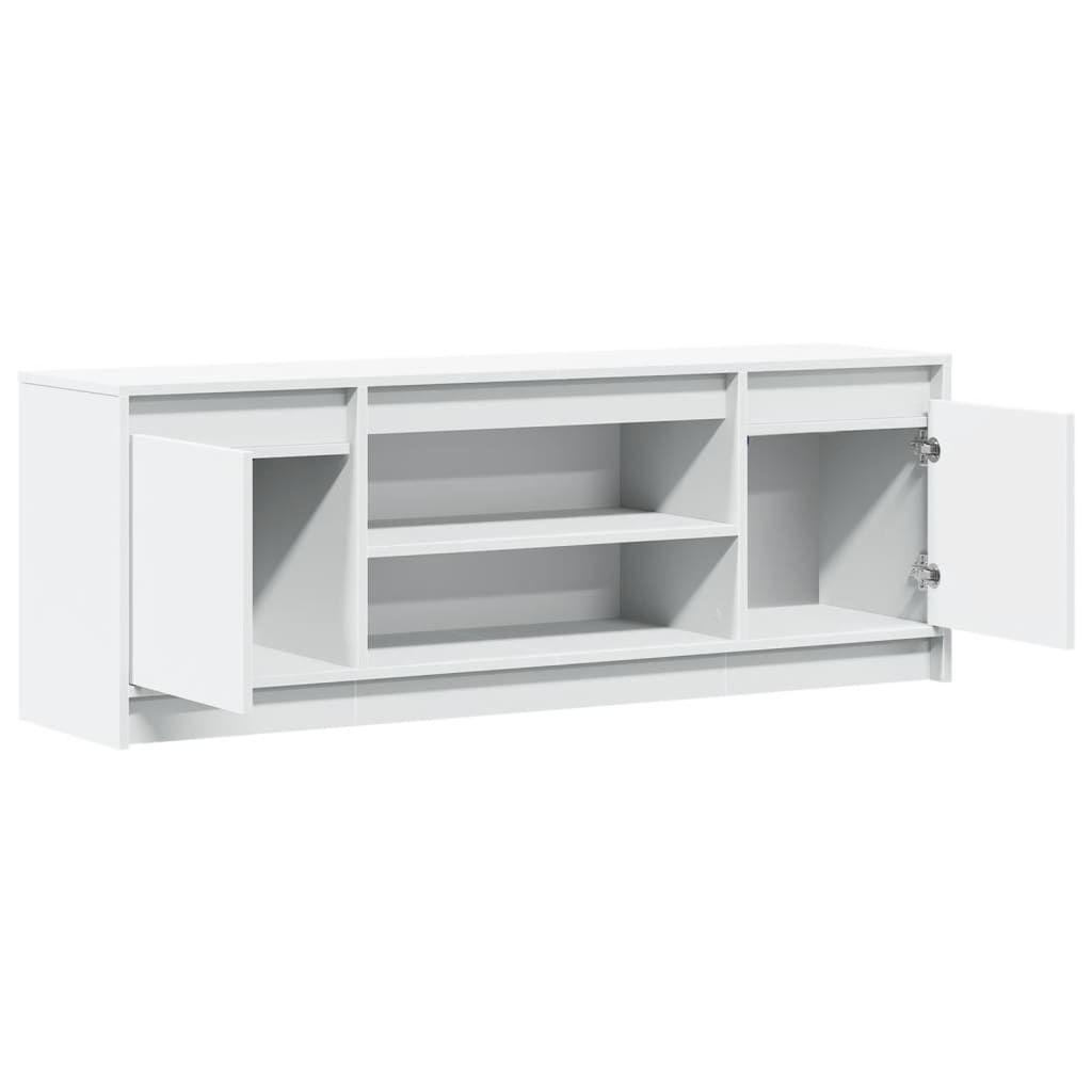 TV-Møbel Hvit TV-benk med LED 139,5x34x50 cm