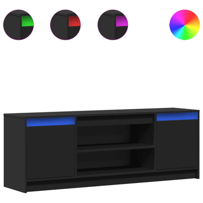 TV-Møbel Svart TV-benk med LED 139,5x34x50 cm