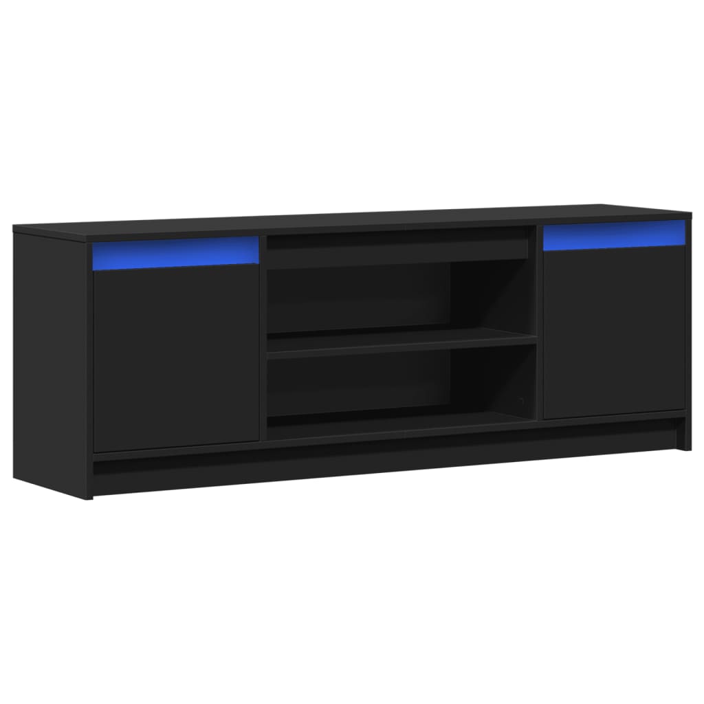 TV-Møbel Svart TV-benk med LED 139,5x34x50 cm