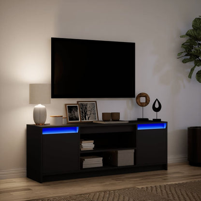 TV-Møbel Svart TV-benk med LED 139,5x34x50 cm