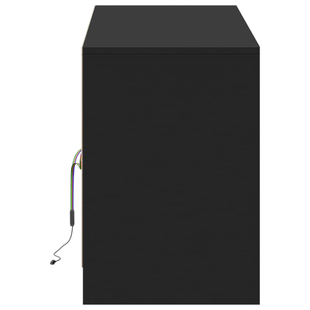 TV-Møbel Svart TV-benk med LED 139,5x34x50 cm