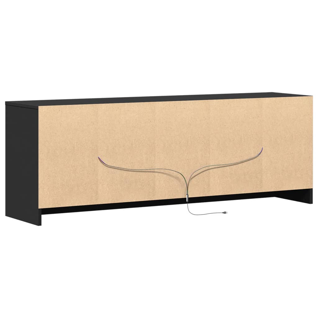 TV-Møbel Svart TV-benk med LED 139,5x34x50 cm
