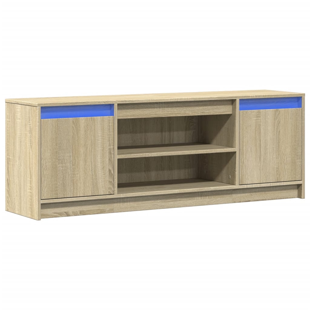 TV-Møbel Sonoma Eik TV-benk med LED 139,5x34x50 cm