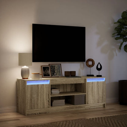 TV-Møbel Sonoma Eik TV-benk med LED 139,5x34x50 cm