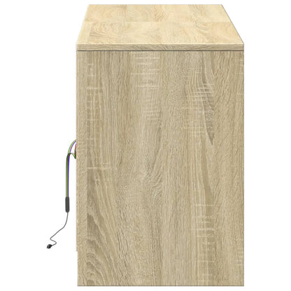 TV-Møbel Sonoma Eik TV-benk med LED 139,5x34x50 cm