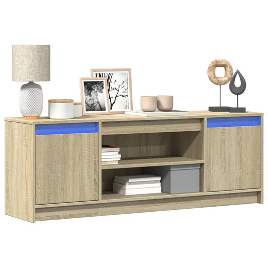 TV-Møbel Sonoma Eik TV-benk med LED 139,5x34x50 cm
