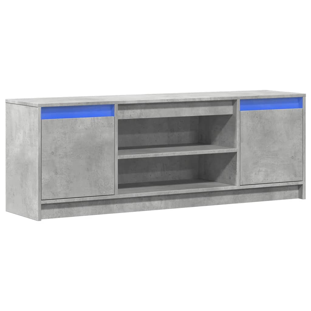 TV-Møbel Betonggrå TV-benk med LED 139,5x34x50 cm