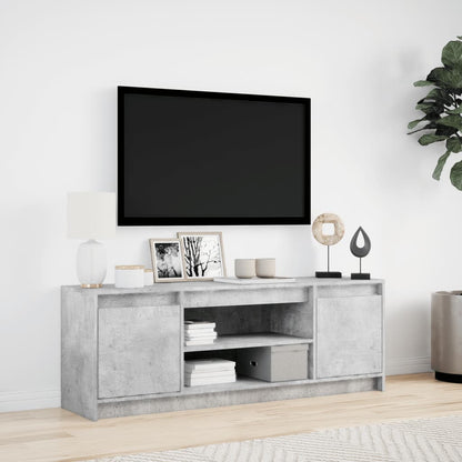TV-Møbel Betonggrå TV-benk med LED 139,5x34x50 cm