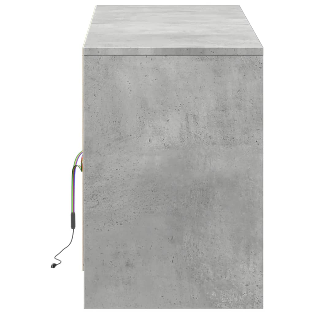 TV-Møbel Betonggrå TV-benk med LED 139,5x34x50 cm
