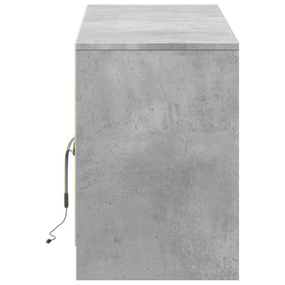 TV-Møbel Betonggrå TV-benk med LED 139,5x34x50 cm