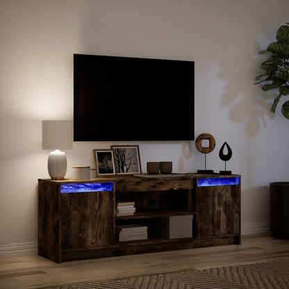 TV-Møbel Røkt EikTV-benk med LED 139,5x34x50 cm