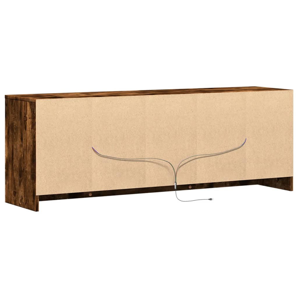 TV-Møbel Røkt EikTV-benk med LED 139,5x34x50 cm