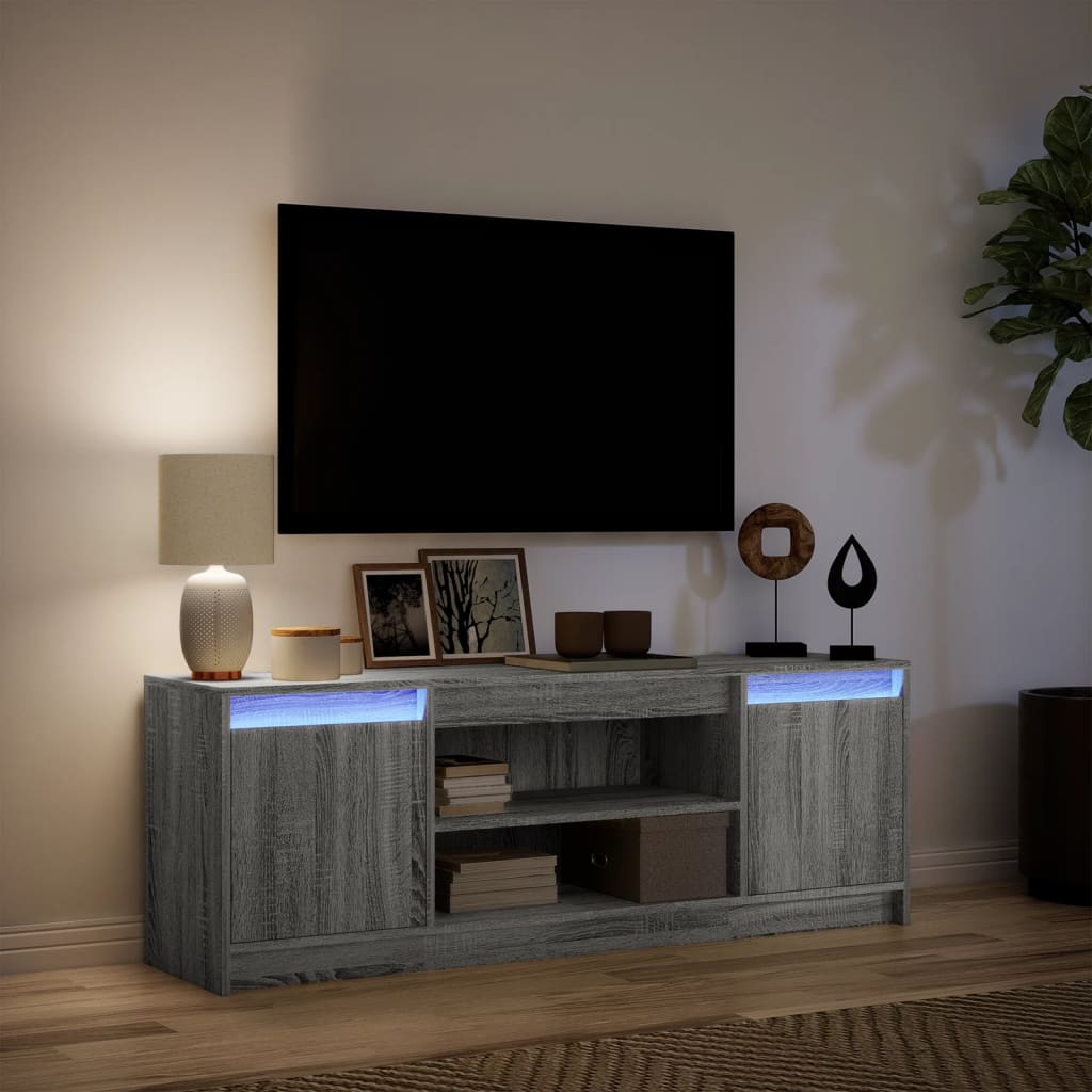 TV-Møbel Sonoma Grå TV-benk med LED 139,5x34x50 cm