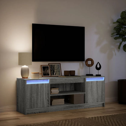 TV-Møbel Sonoma Grå TV-benk med LED 139,5x34x50 cm