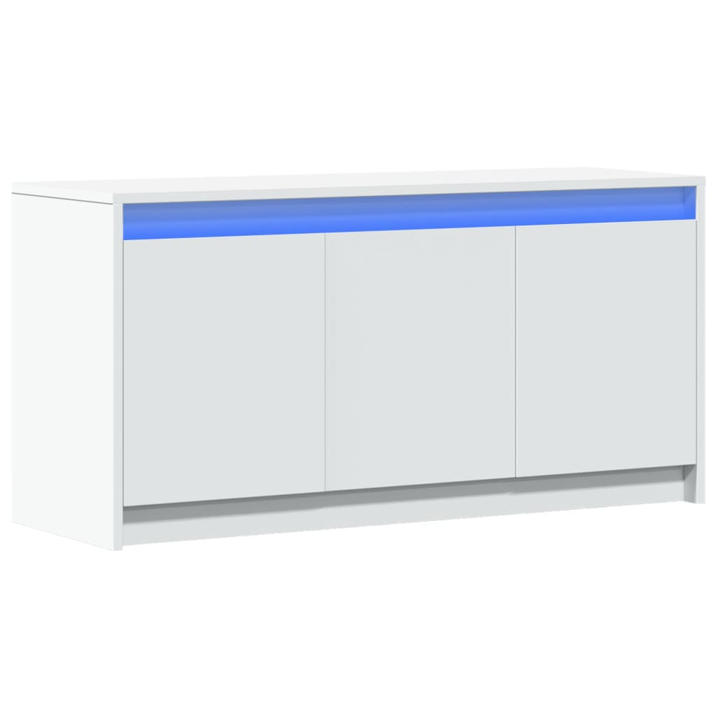 TV-Møbel Hvit TV-benk med LED 100x34x50 cm