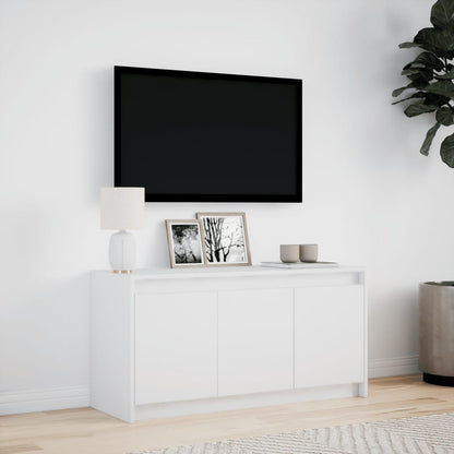 TV-Møbel Hvit TV-benk med LED 100x34x50 cm