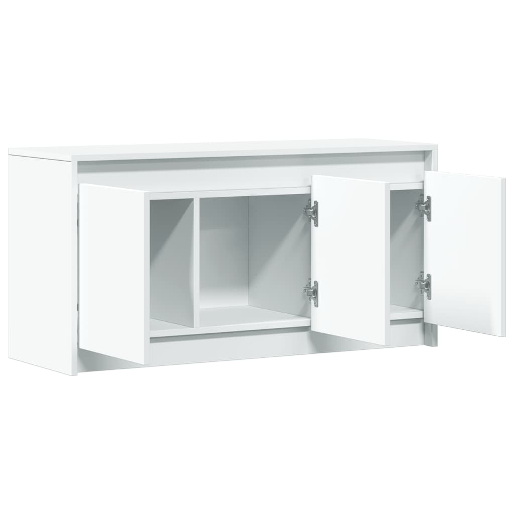 TV-Møbel Hvit TV-benk med LED 100x34x50 cm