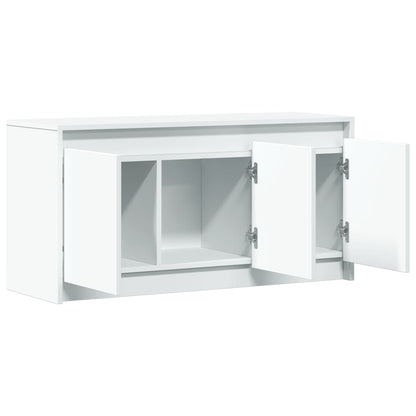 TV-Møbel Hvit TV-benk med LED 100x34x50 cm
