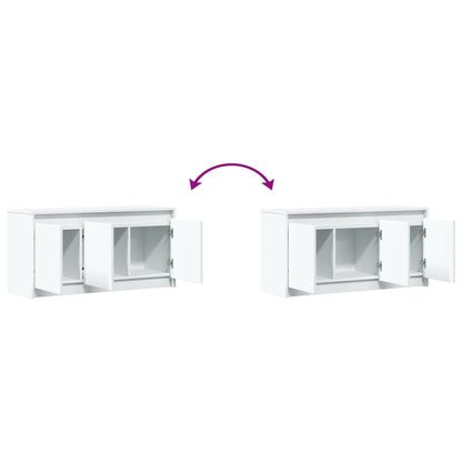 TV-Møbel Hvit TV-benk med LED 100x34x50 cm