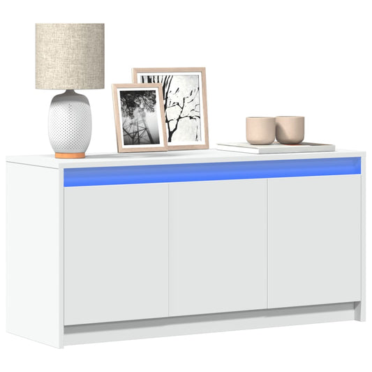 TV-Møbel Hvit TV-benk med LED 100x34x50 cm