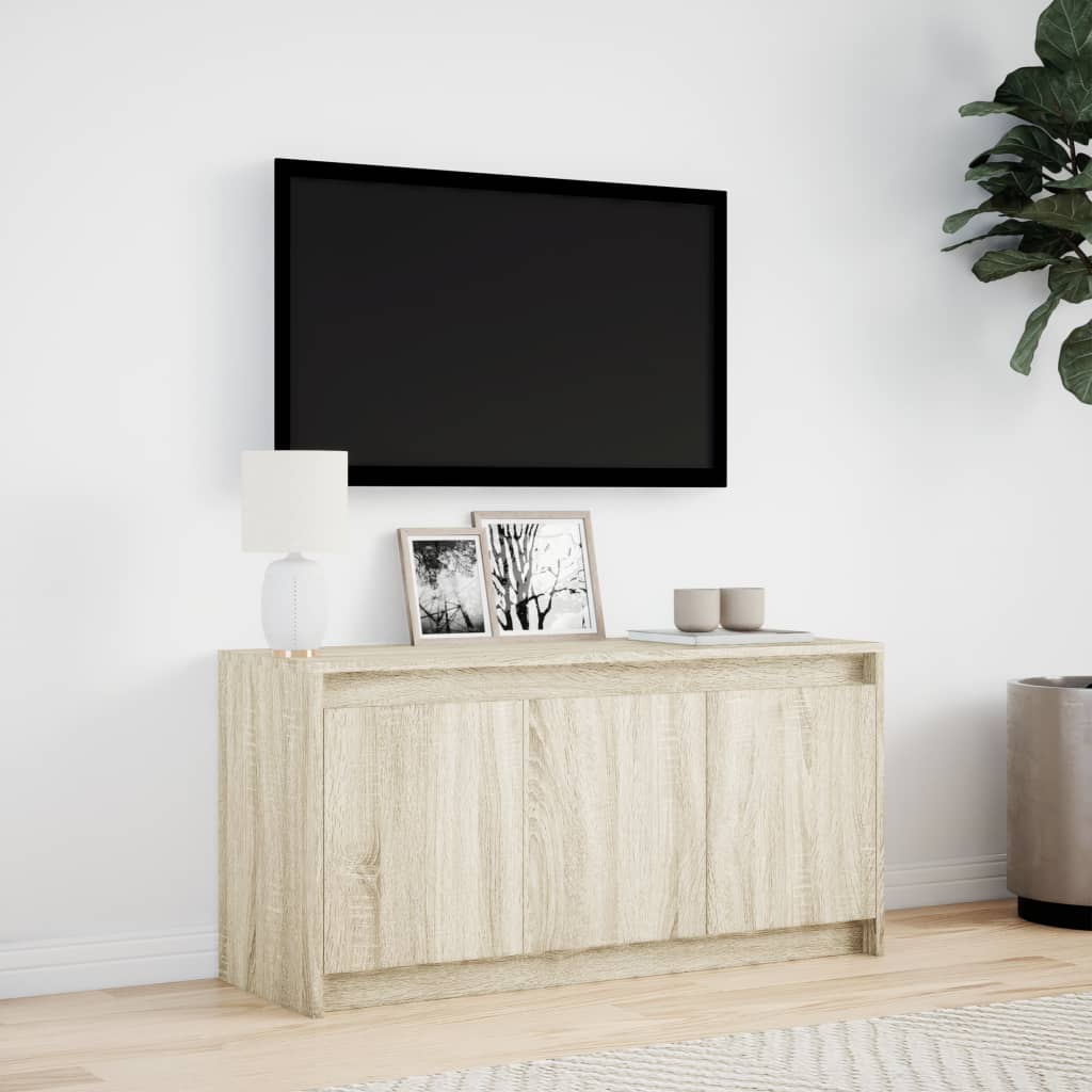 TV-Møbel Sonoma Eik TV-benk med LED 100x34x50 cm