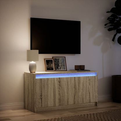 TV-Møbel Sonoma Eik TV-benk med LED 100x34x50 cm