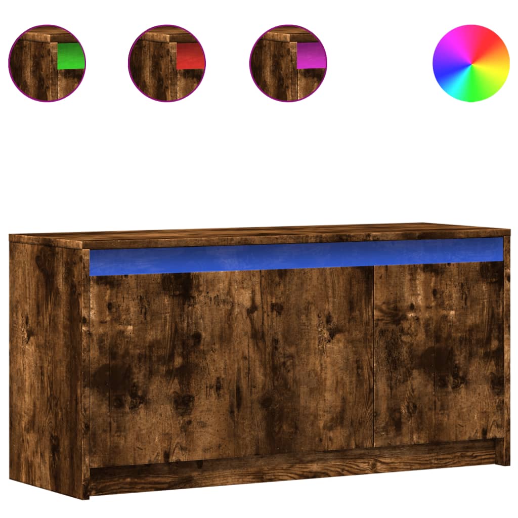 TV-Møbel Røkt Eik TV-benk med LED 100x34x50 cm