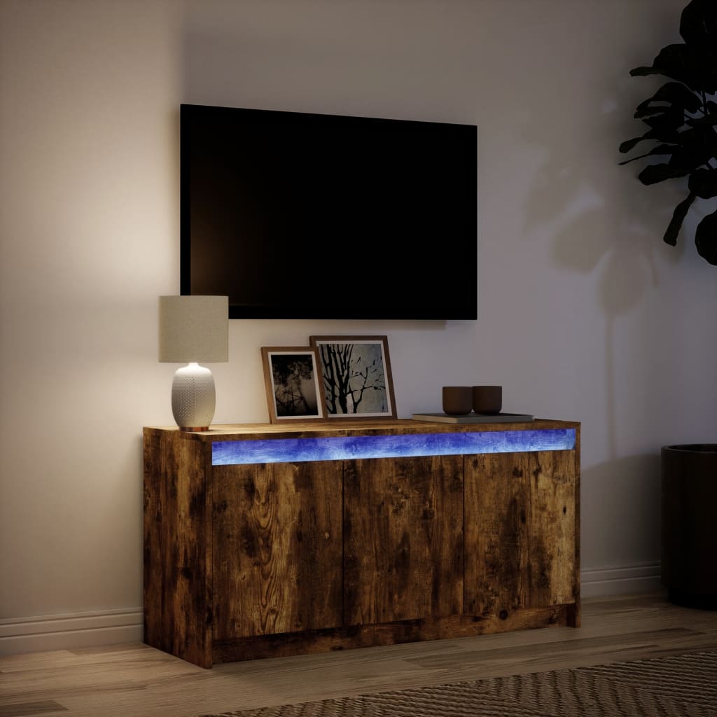 TV-Møbel Røkt Eik TV-benk med LED 100x34x50 cm