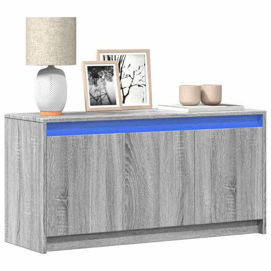 TV-Møbel Sonoma Grå TV-benk med LED 100x34x50 cm