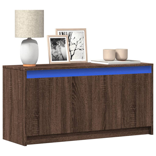 TV-Møbel Brun Eik TV-benk med LED 100x34x50 cm