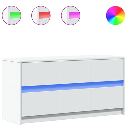 TV-Møbel Hvit TV-benk med LED 100x34x50 cm