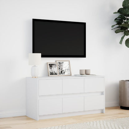 TV-Møbel Hvit TV-benk med LED 100x34x50 cm