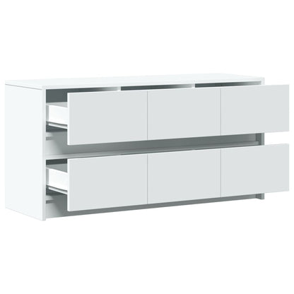 TV-Møbel Hvit TV-benk med LED 100x34x50 cm