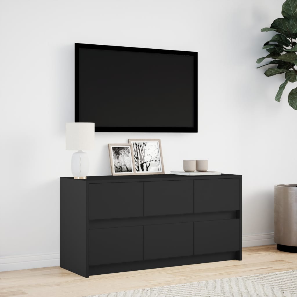 TV-Møbel Svart TV-benk med LED 100x34x50 cm