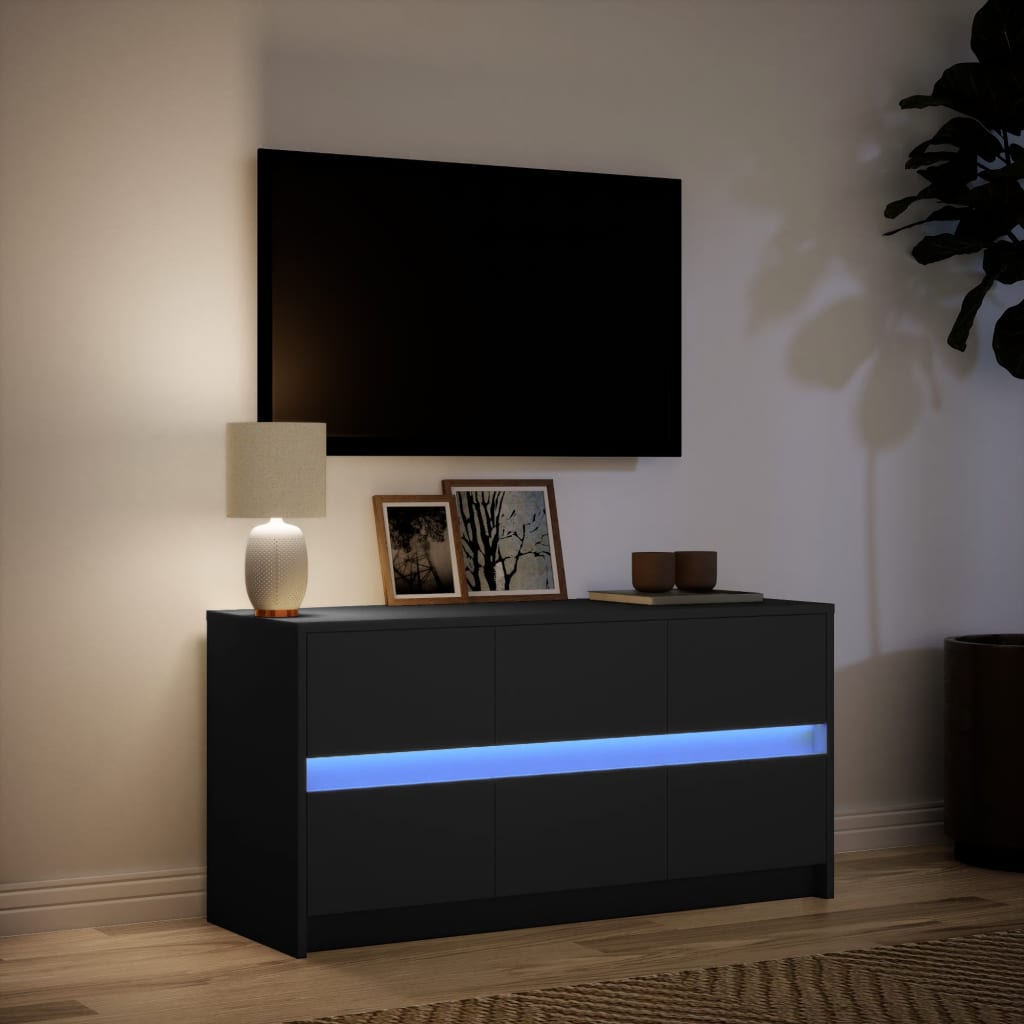 TV-Møbel Svart TV-benk med LED 100x34x50 cm