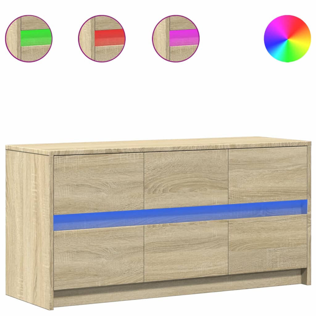 TV-Møbel Sonoma Eik TV-benk med LED 100x34x50 cm