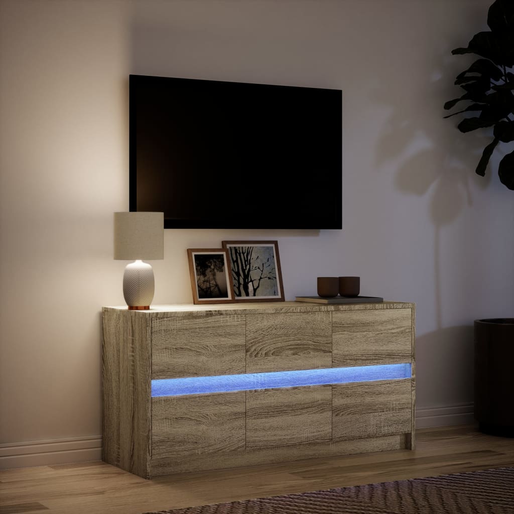 TV-Møbel Sonoma Eik TV-benk med LED 100x34x50 cm