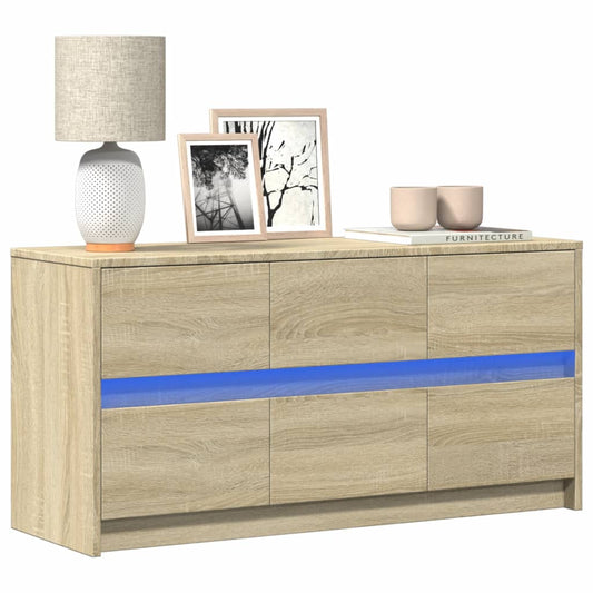 TV-Møbel Sonoma Eik TV-benk med LED 100x34x50 cm