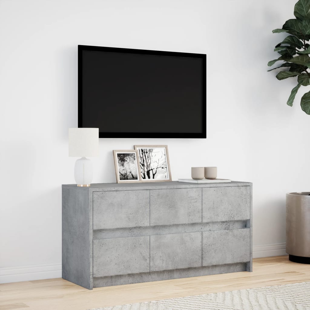 TV-Møbel Betonggrå TV-benk med LED 100x34x50 cm