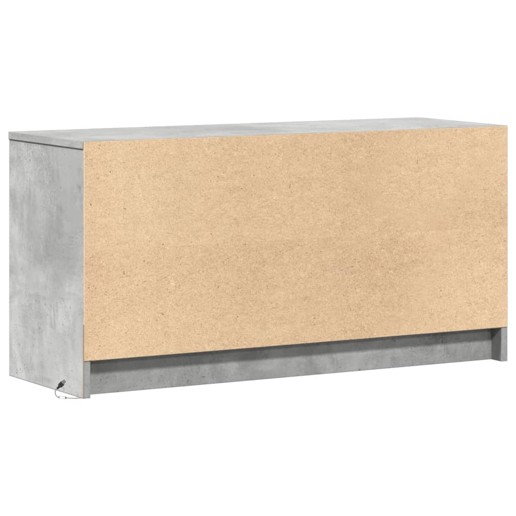 TV-Møbel Betonggrå TV-benk med LED 100x34x50 cm