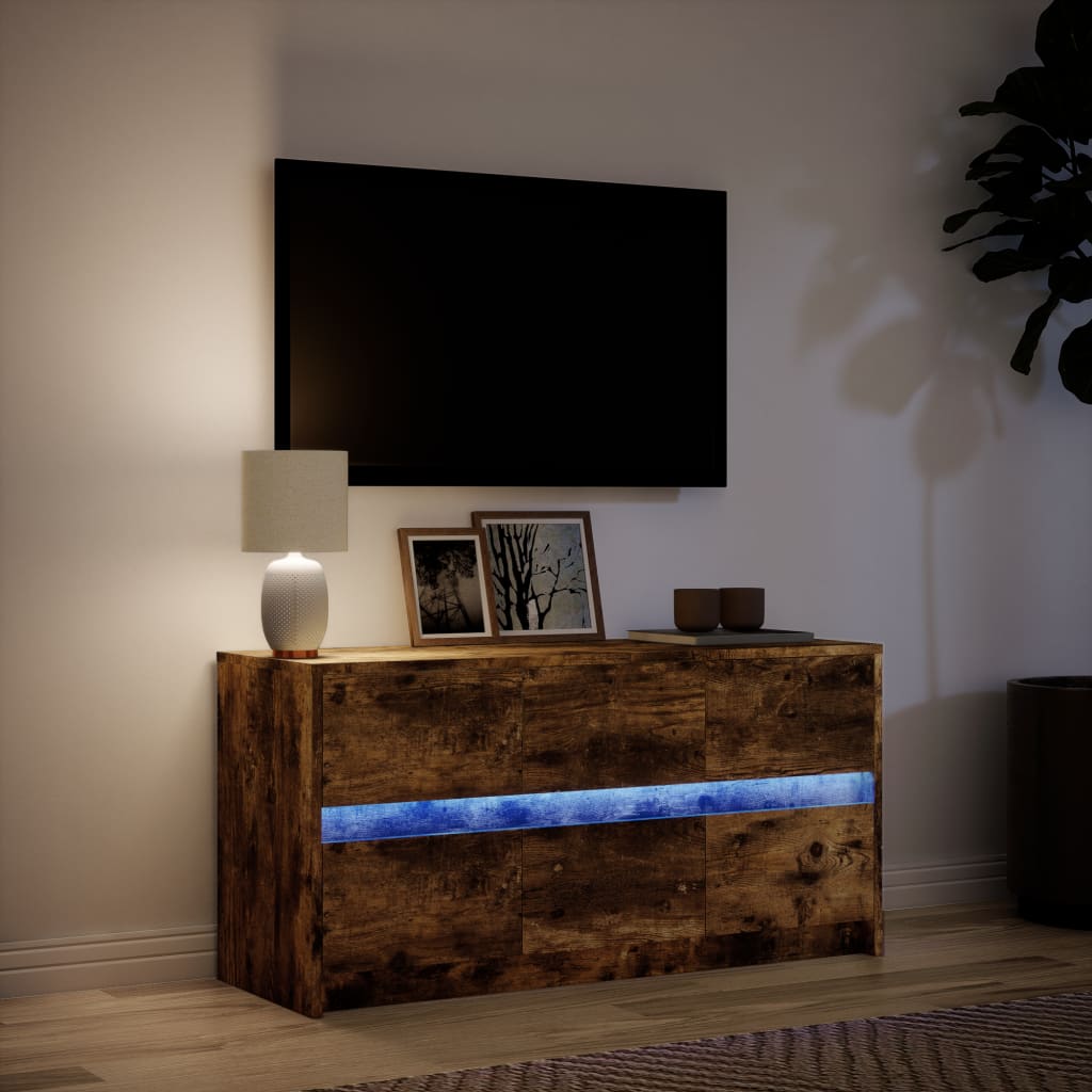 TV-Møbel Røkt Eik TV-benk med LED 100x34x50 cm