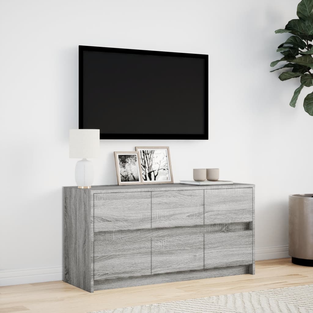 TV-Møbel Sonoma Grå TV-benk med LED 100x34x50 cm