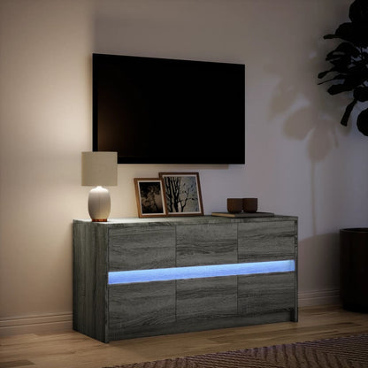 TV-Møbel Sonoma Grå TV-benk med LED 100x34x50 cm